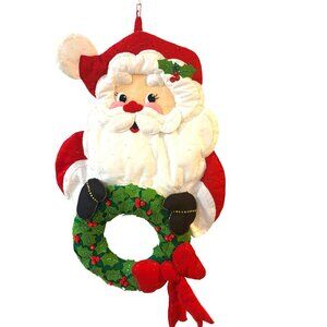 Bucilla Handcrafted Holly Jolly Santa Felt Wreath for Christmas & Holiday Decor